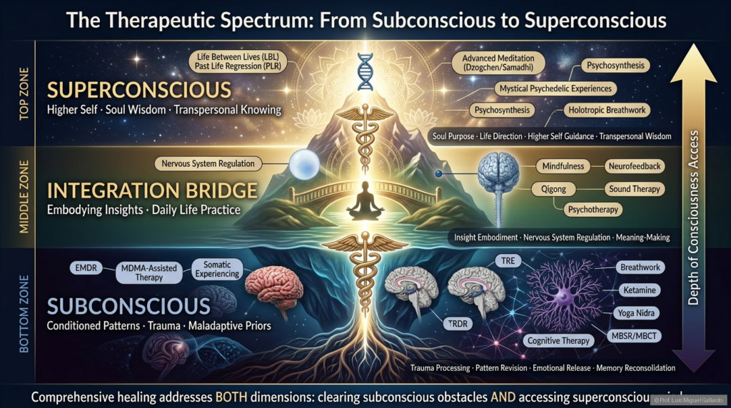 Therapeutisches Spektrum des Bewusstseinsdiagramms von Luis Miguel Gallardo